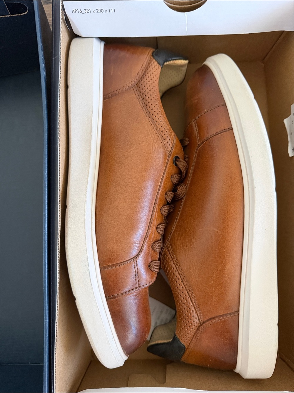 Florsheim Tan Leather Slip-On Sneakers with White Sole